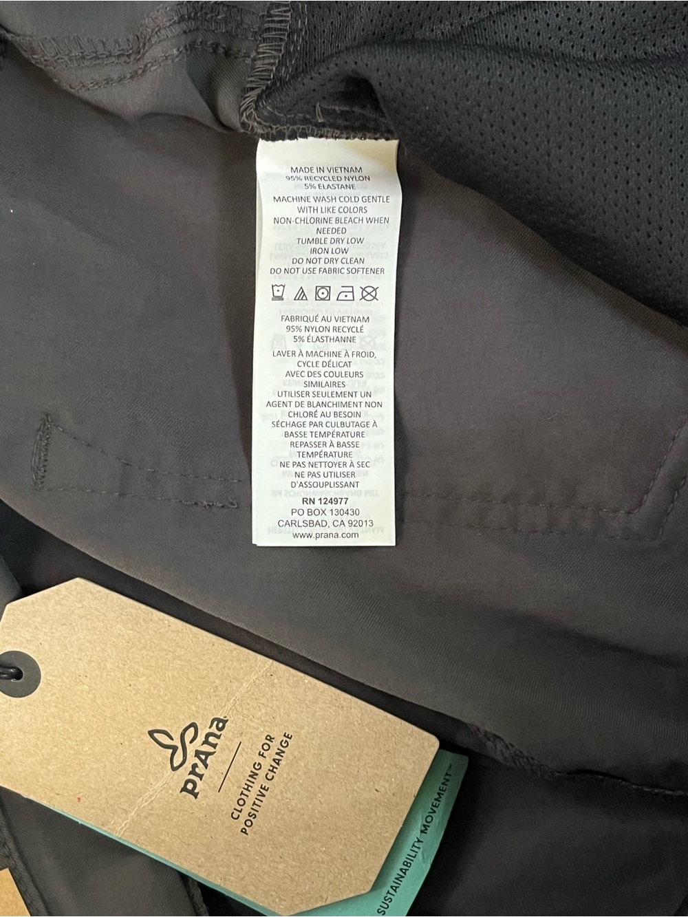 prAna Brion Slim Pant II Men's 40x30 Dark Iron Grey ReZion Stretch Hiking NWT - Picture 6 of 9